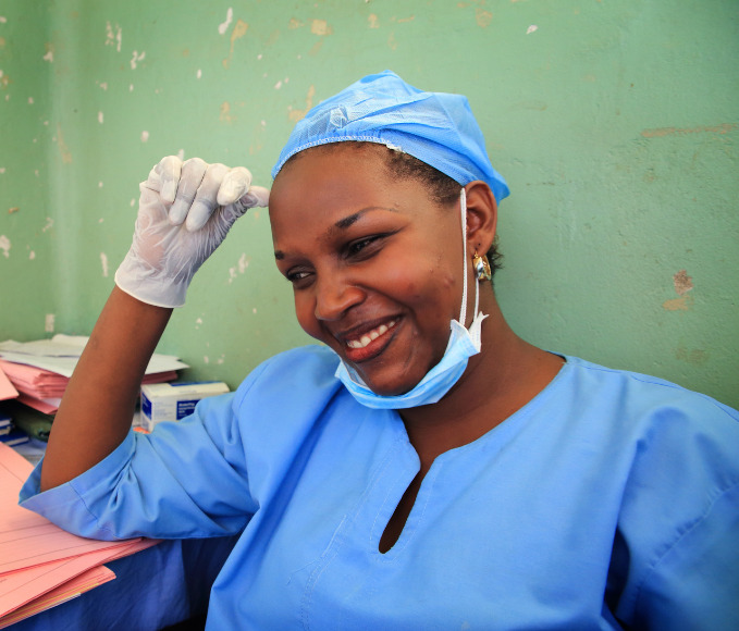 nurse smiling
