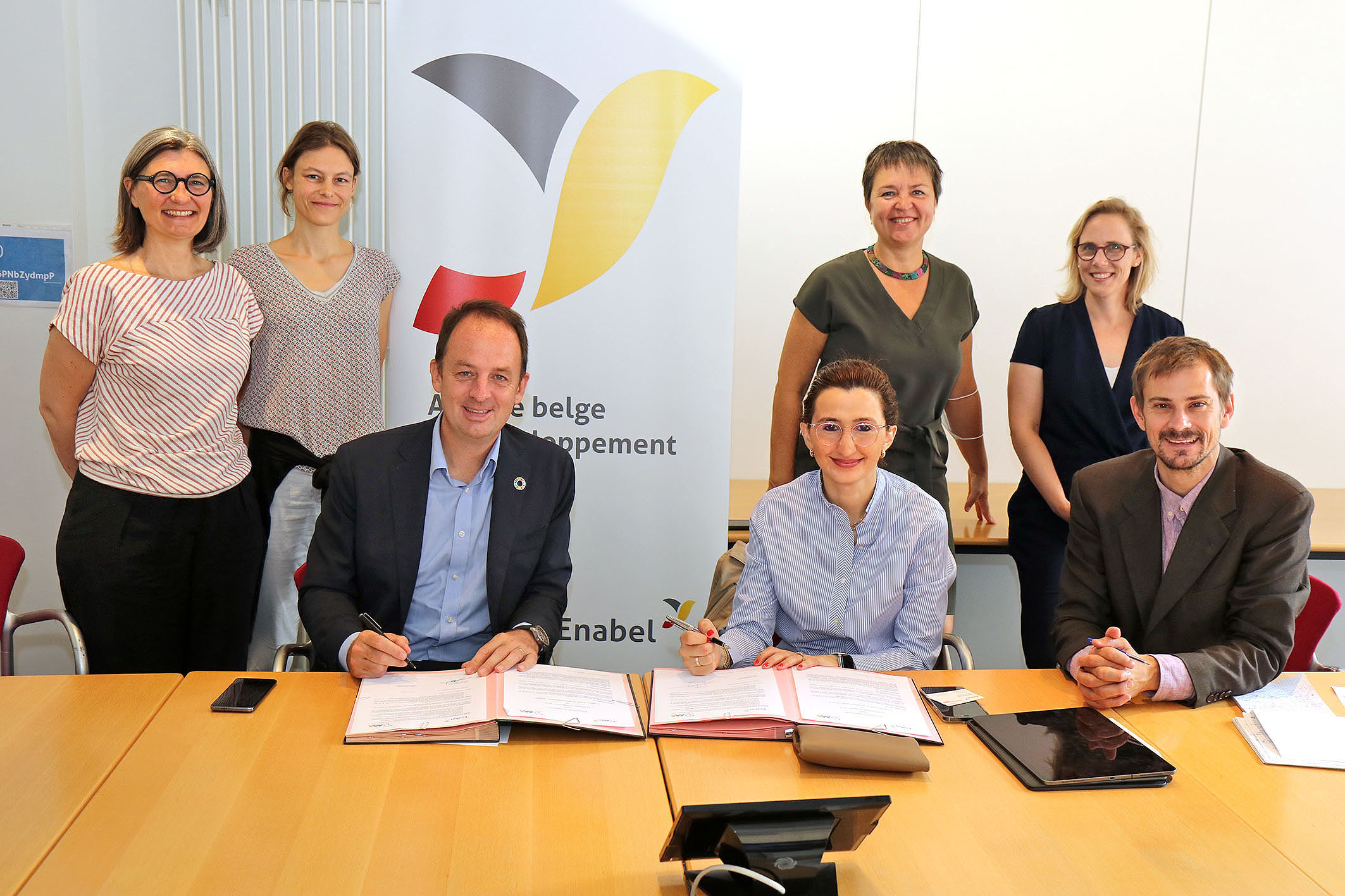 CEOs of Enabel and the Initiative for the Adaptation of African Agriculture to Climate Change (AAA) signing a partnership protocol